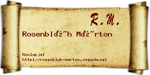 Rosenblüh Márton névjegykártya